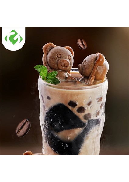 Yeşil 3D Buz Küpü Makinesi Küçük Ayı Şekli Çikolatalı Kek Kalıp Tepsisi Dondurma Dıy Aracı Viski Şarap Kokteyl Silikon Buz Küpü Tepsisi (Yurt Dışından) fiyatları