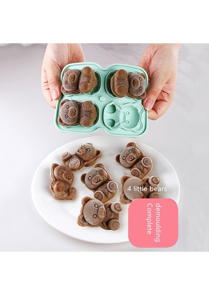 Yeşil 3D Buz Küpü Makinesi Küçük Ayı Şekli Çikolatalı Kek Kalıp Tepsisi Dondurma Dıy Aracı Viski Şarap Kokteyl Silikon Buz Küpü Tepsisi (Yurt Dışından) modelleri