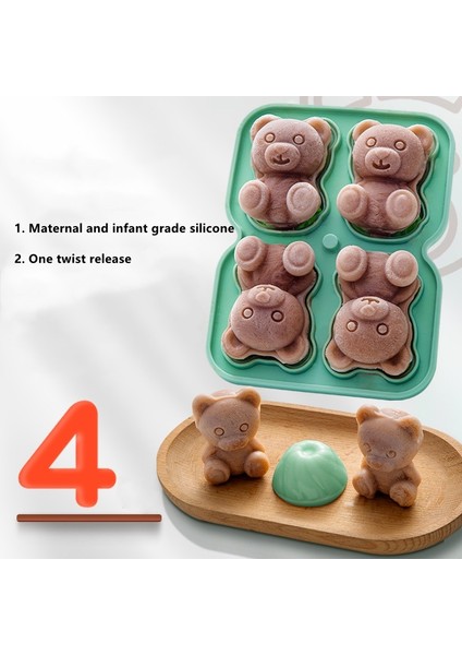 Yeşil 3D Buz Küpü Makinesi Küçük Ayı Şekli Çikolatalı Kek Kalıp Tepsisi Dondurma Dıy Aracı Viski Şarap Kokteyl Silikon Buz Küpü Tepsisi (Yurt Dışından) fırsatları