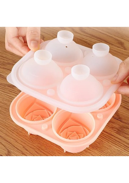 Turuncu Silikon 4 Delik Gül Kek Dondurma Çikolata Kalıp Sabun 3D Cupcake Bakeware Fırın Tepsisi Kek Tava Muffin Kalıp (Yurt Dışından)