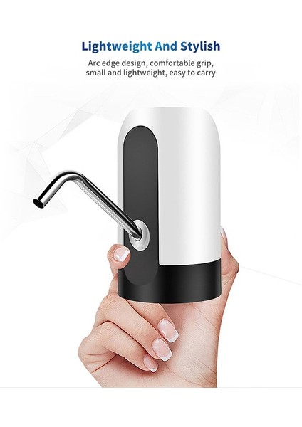 Beyaz Xiaomi Su Şişesi Pompası USB Şarj Otomatik Anahtarı Içme Sebili Şarj Su Pompası Tıklayın Otomatik Anahtarı Içecek Pompası Dispenseri (Yurt Dışından)