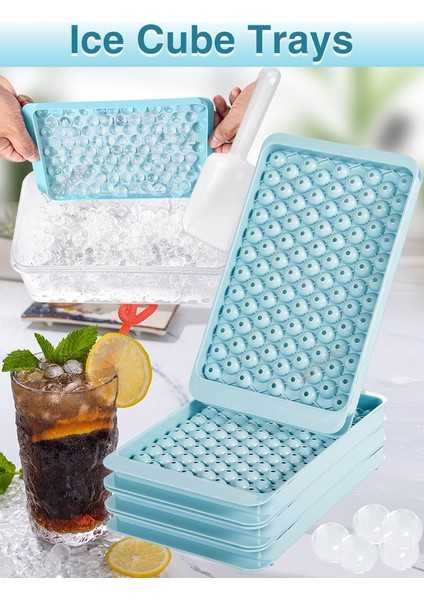 Kutu ile 2 Izgara 104 Izgaralar Mini Buz Küpü Tepsileri Yükseltilmiş Buz Topu Makinesi Kalıp Soğutma Içecekleri Için Minik Ezilmiş Buz Tepsisi Kahve Suyu Araçları (Yurt Dışından)