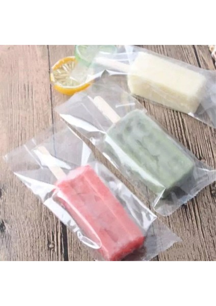 B 8X19CM 100 Adet Çanta Popsicle Kalıp Dondurma Silikon Kalıp Eliptik Kalp Şekli Çikolatalı Pasta Silikon Kalıp Elmas Çevre Dostu Popsicle Kalıp (Yurt Dışından)