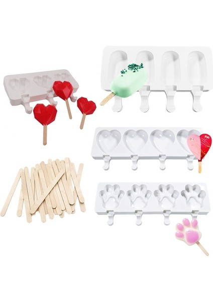 B 8X19CM 100 Adet Çanta Popsicle Kalıp Dondurma Silikon Kalıp Eliptik Kalp Şekli Çikolatalı Pasta Silikon Kalıp Elmas Çevre Dostu Popsicle Kalıp (Yurt Dışından) fiyatları