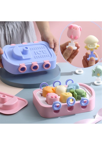Mavi 1 Adet 6 Delik Dıy Dondurma Pops Silikon Kalıp Çocuk Kesim Dondurma Topu Makinesi Popsicles Kalıpları Bebek Sarsıntı Mutfak Aksesuarları Aracı (Yurt Dışından) fiyatları