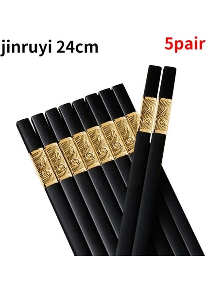 Jin Ru Yi 5 Çift 2/10 Çift Çin Tarzı Yemek Çubukları Sofra Gıda Sopa Alaşımı Catering Eşyaları Suşi Çubukları Kaymaz Ev Mutfak Eşyaları (Yurt Dışından)