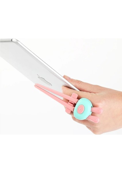 Tavşan-Yeşil Pembe Serbest Eller Aperatif Yemek Çubukları Oyun Oyna Parmak Çubukları Tembel Yardımcısı Klip Aperatifler Kirli Değil El Telefonu Aksesuarı Mutfak Aracı (Yurt Dışından) indirimleri