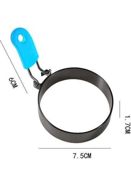 D Mavi 1 Adet Yuvarlak Paslanmaz Çelik Kızarmış Yumurta Kalıp El Gözleme Omlet Kalıp Yüzükler Dıy Kahvaltı Mutfak Pişirme Pişirme Araçları (Yurt Dışından)