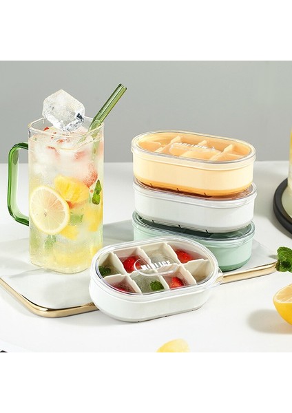 Turuncu 8 Bölmeli Buz Küpü Kalıbı Kapaklı Silikon Malzeme Dondurucu Buz Küpleri Için Yumuşak Alt (Yurt Dışından) fiyatları