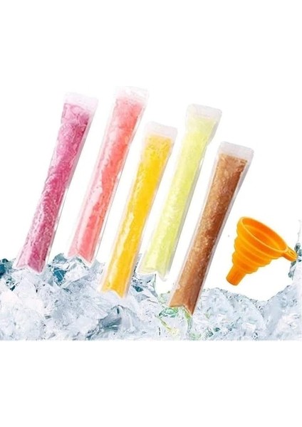 5.5cm x 28CM 10 Adet 10/50/130 Adet Buz Buzlu Şeker Kalıpları Çanta Tek Kullanımlık Şeker Tüpü Zip-Lock Kese Freeze Pops Dropshipping (Yurt Dışından)