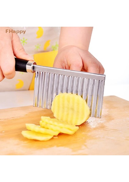 1 Adet Patates Dalgalı Kenarlı Bıçak Paslanmaz Çelik Mutfak Gadget Sebze Meyve Kesme Aleti Mutfak Aksesuarları Patates Kızartması Makinesi (Yurt Dışından) fırsatları