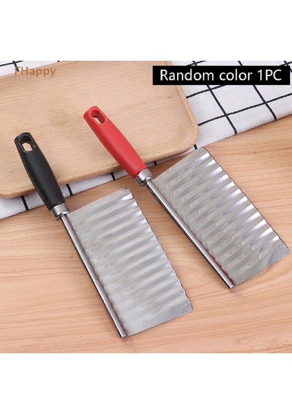 1 Adet Patates Dalgalı Kenarlı Bıçak Paslanmaz Çelik Mutfak Gadget Sebze Meyve Kesme Aleti Mutfak Aksesuarları Patates Kızartması Makinesi (Yurt Dışından) indirimleri