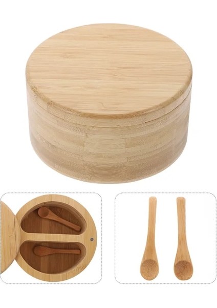 12.2x6.2 cm Tuz Kavanoz Konteyner Depolama Ahşap Kutu Şeker Teneke Kutu Bambu Baharat Ahşap Biber Kutuları Mutfak Kapları Çalkalayıcı Mühürlü Kaleci (Yurt Dışından)