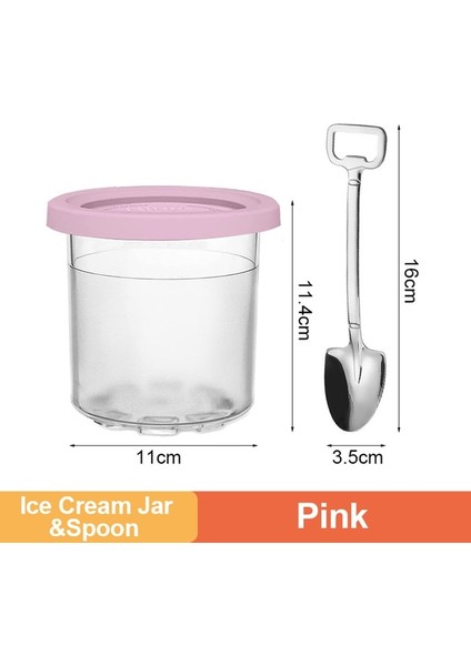 Pembe Set Urijk Dondurma Pint Bardak Ninja-Cremi NC299AMZ/NC300S Serisi Dondurma Makinesi Değiştirmeleri Depolama Kavanoz Sızdırmazlık Kapaklı (Yurt Dışından)