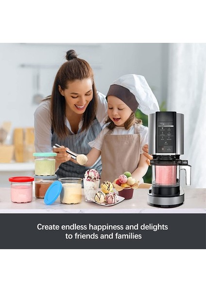 Pembe Set Urijk Dondurma Pint Bardak Ninja-Cremi NC299AMZ/NC300S Serisi Dondurma Makinesi Değiştirmeleri Depolama Kavanoz Sızdırmazlık Kapaklı (Yurt Dışından)