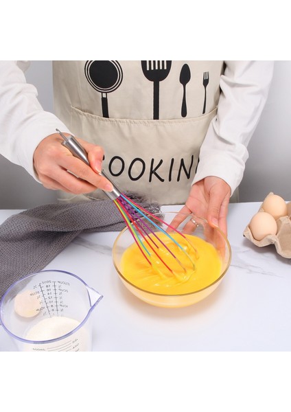 Siyah 10 Inç Jankng 1 Adet Içecek Çırpma Mikser Yumurta Çırpıcı Silikon Yumurta Çırpıcılar Mutfak Aletleri El Yumurta Mikseri Pişirme Köpürtücü Wisk Cook Blender (Yurt Dışından)