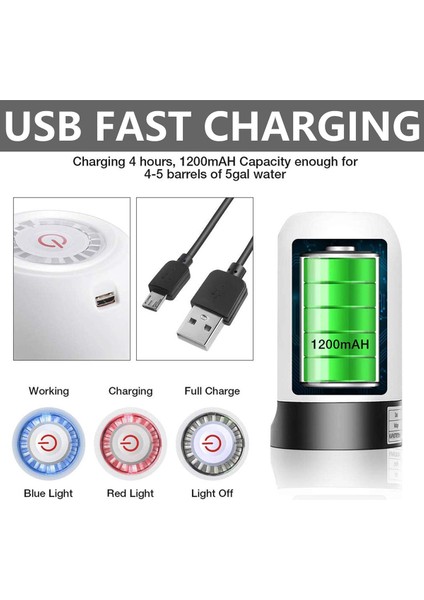 Su Pompalı Dispenser Taşınabilir Su Şişesi Pompası USB Şarj Otomatik Elektrikli Su Sebili Pompa Şişe Su Pompası Otomatik Anahtar Içme Sebili (Yurt Dışından)