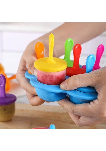 Buz Topu Renkli Popsicle Silikon Kalıp Gıda Sınıfı Silikon Buz Topu Kalıp Bebek Meyve Sarsıntı Dondurma Yapma Araçları Dondurma Yapma Makinesi (Yurt Dışından) fırsatları