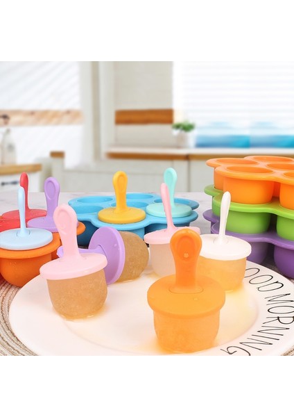 Buz Topu Renkli Popsicle Silikon Kalıp Gıda Sınıfı Silikon Buz Topu Kalıp Bebek Meyve Sarsıntı Dondurma Yapma Araçları Dondurma Yapma Makinesi (Yurt Dışından) indirimleri