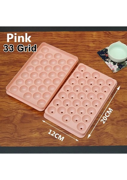 PINK-20X12CM 1 Adet 33 Buz Kozası Hokeyi Pp Kalıp Dondurulmuş Viski Topu Popsicle Buz Küpü Tepsi Kutusu Lolipop Hediye Yapımı Mutfak Aletleri Aksesuarları (Yurt Dışından)