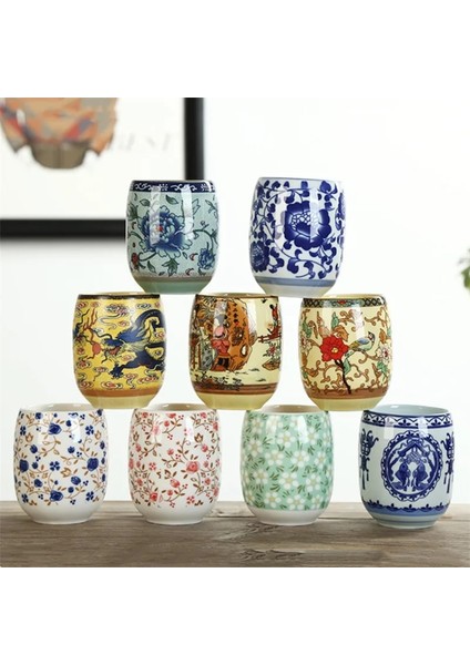 F Japon Tarzı Büyük Retro Mavi ve Beyaz Porselen Çay Bardağı Kung Fu Drinkware Ev Su Kupası Şarap Bardağı Ofis Çay Fincanı (Yurt Dışından) fiyatları