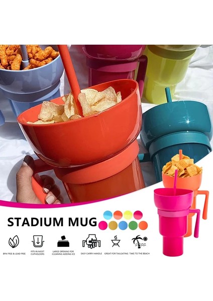 Fincan Fırça-1pc 2 In 1 Aperatif Kase Içecek Pipetli Bardak Taşınabilir Stadyum Bardak Renk Değişimi Sıçramaya Dayanıklı Sızdırmaz Taşınabilir Aperatif Konteyner Yeni (Yurt Dışından)