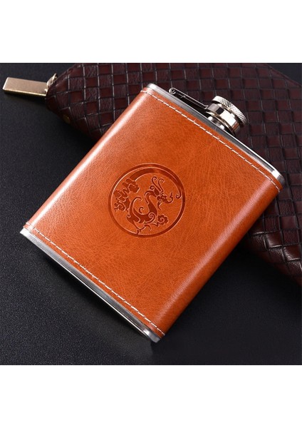 Siyah 7 OZ/200 ml Paslanmaz Çelik Şarap Şişesi Pu Deri Viski Potu Açık Şarap Viski Taşınabilir Hip Mataralar Alkol Şişesi (Yurt Dışından) fiyatları