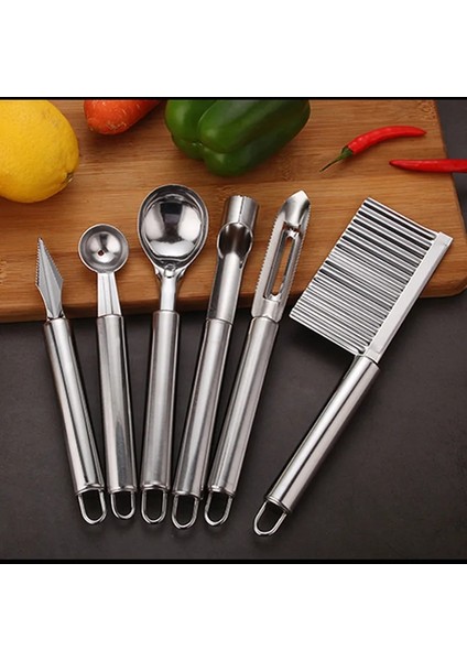 A 430 # Paslanmaz Çelik Meyve Topu Oyma Bıçağı Meyve Soyucu Dondurma Kepçe Patates Bıçağı Meyve Aracı Seti (Yurt Dışından) fiyatları