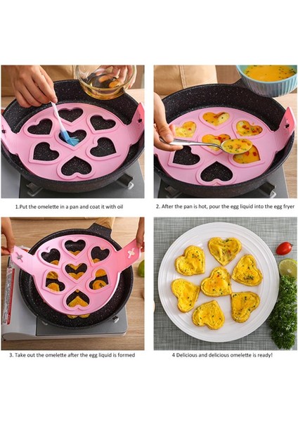 Yuvarlak Pembe Kızarmış Yumurta Gözleme Yapımcısı Yapışmaz Pişirme Aracı Yuvarlak Kalp Gözleme Yapımcısı Yumurta Pişirici Tava Çevirme Yumurta Kalıp Mutfak Pişirme Aksesuarları (Yurt Dışından) modelleri