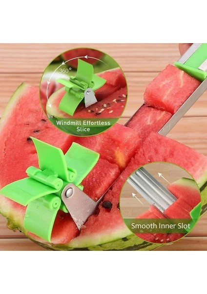 01 Karpuz Bıçağı Paslanmaz Çelik Karpuz Kesici Yaratıcı Fırıldak Tasarım Kesim Karpuz Dilimleme Salata Meyve Kesme Bıçağı Aracı Mutfak Aletleri (Yurt Dışından) fırsatları