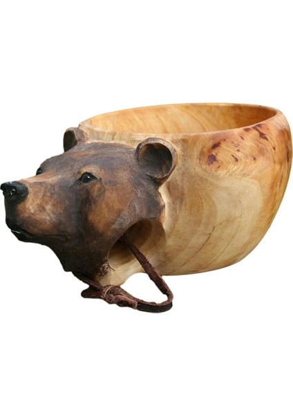 Tilki Yaratıcı Dekorasyon Ahşap Kase Kamp Hayvan Su Bardağı Hayvan Şekli El Oyma Fincan Ahşap Kupa Kahve Fincanı (Yurt Dışından) indirimleri