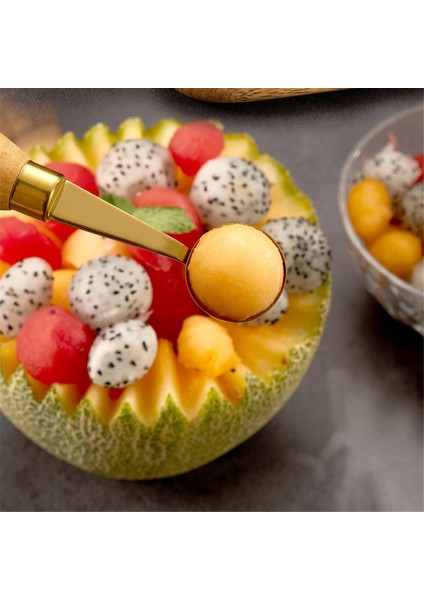 06 Havalandırma Deliği Dondurma Kaşığı Modern Minimalist Soyma Bıçağı 304 Paslanmaz Çelik Ahşap Saplı Karpuz Kaşığı Aracı Meyve Aracı (Yurt Dışından) fırsatları