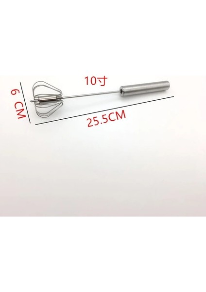 10 Inç 1 Adet Paslanmaz Çelik Kolay Çırpıcı Köpürtücü Döndür El Itme Çırpma Mikser Yumurta Krem Karıştırıcı Sos Çalkalayıcı Kek Blender Mutfak Gereçleri (Yurt Dışından)