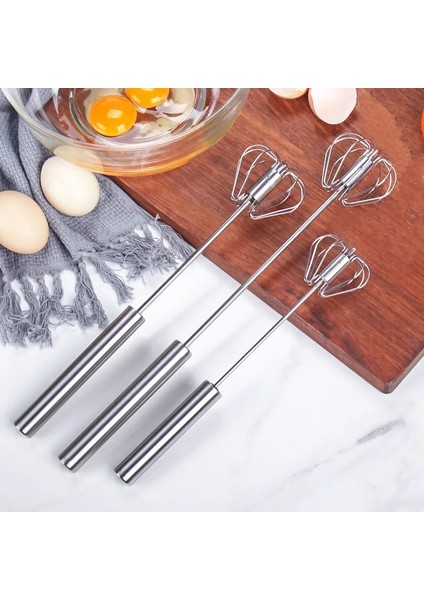 10 Inç 1 Adet Paslanmaz Çelik Kolay Çırpıcı Köpürtücü Döndür El Itme Çırpma Mikser Yumurta Krem Karıştırıcı Sos Çalkalayıcı Kek Blender Mutfak Gereçleri (Yurt Dışından)