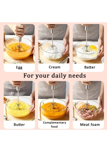 L Yarı Otomatik Yumurta Çırpıcı Paslanmaz Çelik Blender Manuel Pres Mikser Kendiliğinden Dönen Yumurta Karıştırıcı Mutfak Pişirme Aksesuarı Yumurta Aracı (Yurt Dışından)