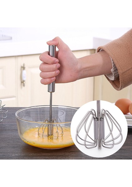 L Yarı Otomatik Yumurta Çırpıcı Paslanmaz Çelik Blender Manuel Pres Mikser Kendiliğinden Dönen Yumurta Karıştırıcı Mutfak Pişirme Aksesuarı Yumurta Aracı (Yurt Dışından)