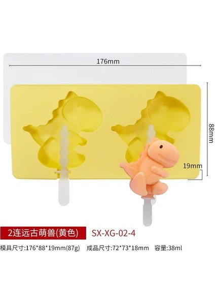 A 01 Karikatür Canavar Dinozor Dondurma Silikon Kalıp Kapaklı Bunny Ayı Popsicle Buz Küpü Tepsi Kalıp Peynir Hediye Mutfak Aksesuarları (Yurt Dışından)