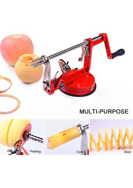Siyah 3 In 1 Elma Soyma Makinesi Yaratıcı Meyve Soyucu Dilimleme Makinesi Ev Mutfak Için Emme Tabanı ile Paslanmaz Çelik (Yurt Dışından)