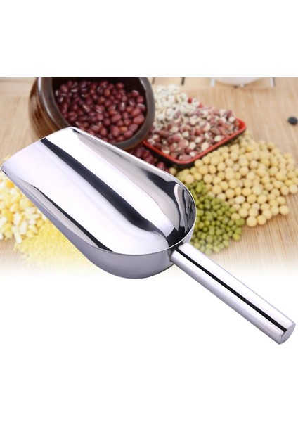 Buz Küreği 20 cm 1 Adet Alüminyum Alaşım Bar Şeker Kepçe Kürek Kepçe Yuvarlak Bar Pub Ev Buz Küpleri Baharat Şeker Un Fındık Kaşık Kaşık Düğün Büfe (Yurt Dışından) indirimleri