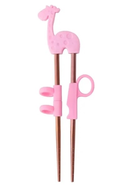 Pembe Rosegold Yeniden Kullanılabilir Paslanmaz Çelik Sevimli Taşınabilir Yemek Çubukları Çocuklar Için Öğrenme Eğitimi Yemek Çubukları Gıda Çubukları Öğrenci Çocuk Aydınlanma (Yurt Dışından)