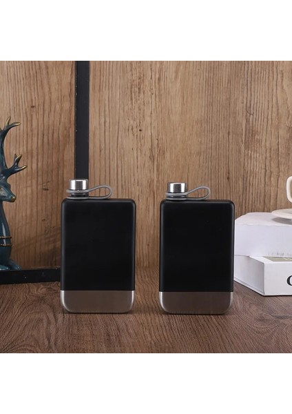 Siyah Huni ile Premium Paslanmaz Çelik Cep Şişesi Viski Için 9 Oz Sızdırmaz Kamp Cep Şişesi Huni ile Barware Drinkware (Yurt Dışından)