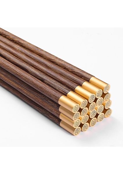 E Wenge Ahşap 5 Çift 5 Çift Yüksek Kaliteli Çin Çubuklarını El Yapımı Doğal Wengewood Çubuklarını Set Sandal Ağacı Sofra Çubuklarını Çatal Bıçak Kaşık Seti (Yurt Dışından)