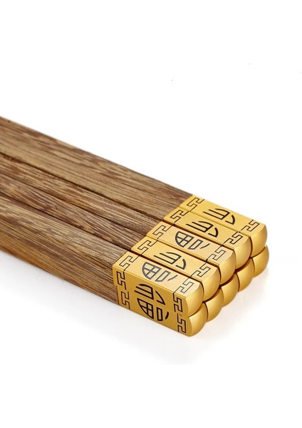 E Wenge Ahşap 5 Çift 5 Çift Yüksek Kaliteli Çin Çubuklarını El Yapımı Doğal Wengewood Çubuklarını Set Sandal Ağacı Sofra Çubuklarını Çatal Bıçak Kaşık Seti (Yurt Dışından)
