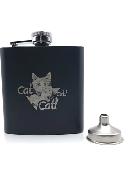 T Alalinong B110 Siyah Cep Şişesi 6 Oz Paslanmaz Çelik Kişiselleştirilmiş Lazer Kazınmış Şişe Alkol Likör Viski Rom Bir Huni ile (Yurt Dışından)