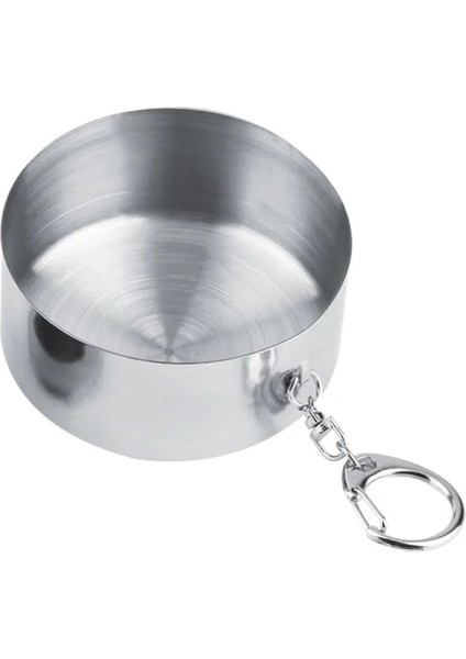 Beyaz 250 ml 1 Adet Paslanmaz Çelik Katlanır Bardak Anahtarlık ile Taşınabilir Geri Çekilebilir Teleskopik Katlanabilir Bardak Açık Su Içecek Kapaklı Bardak (Yurt Dışından)