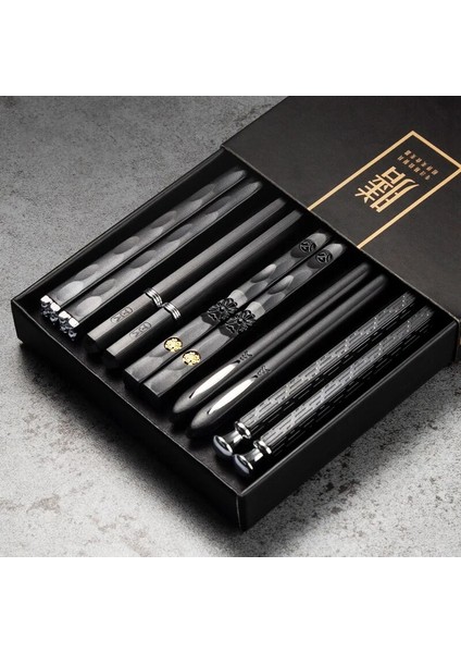 Beyaz-Altın 5 Çift 5 Çift Japon Çin Yemek Çubukları Suşi Çubukları Yeniden Kullanılabilir Metal Kore Yemek Çubukları Seti Sağlıklı Alaşım Sofra Palillos Chinos (Yurt Dışından) fırsatları