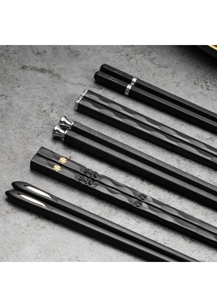 Beyaz-Altın 5 Çift 5 Çift Japon Çin Yemek Çubukları Suşi Çubukları Yeniden Kullanılabilir Metal Kore Yemek Çubukları Seti Sağlıklı Alaşım Sofra Palillos Chinos (Yurt Dışından) indirimleri