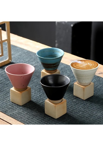 C Ev Yeni Çömlek Kupa Yaratıcı Retro Seramik Kahve Fincanı Kaba Çömlek Çay Bardağı Japon Latte Çekme Çiçek Porselen Bardak (Yurt Dışından)