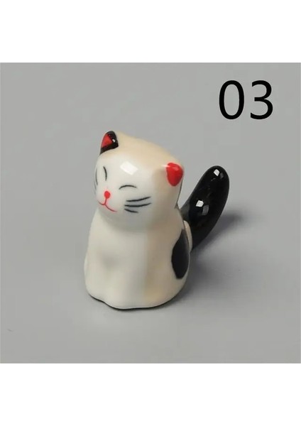 03 Yaratıcı Japon Çubuklarını Tutucu Şanslı Kedi Çatal Bıçak Takımı Standı Seramik Kaşık Çatal Dinlenme Servet Kedi Kaşık Standı Mutfak Depolama (Yurt Dışından)
