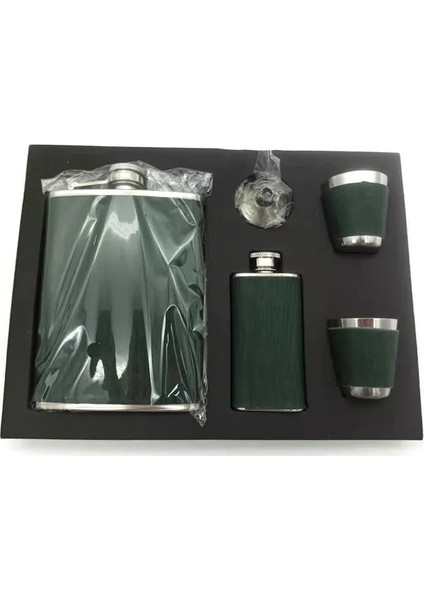 Set Hiçbir Kutu 301-400 ml 2 Şişe Taşınabilir Flagon Cep Şişesi Seti Bardaklar ile Viski Votka Şarap Pot Alkol Açık Hediye Içme Şişesi (Yurt Dışından)